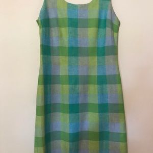 Sleeveless Checked Plaid Dress